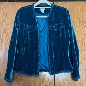 Chico's Deep Blue Velvet Blazer